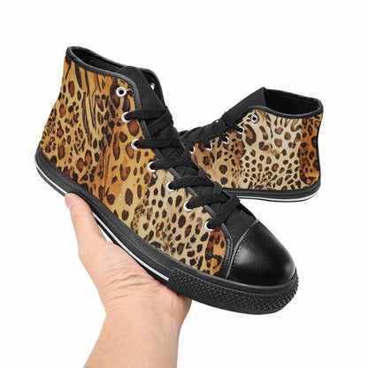 MEN'S Animal Print High Top Canvas Vibrant Chaos Shoes