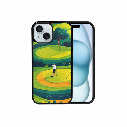 iPhone 15 Case — Golf Cartoon Art Pattern, Unique Phone Case Design