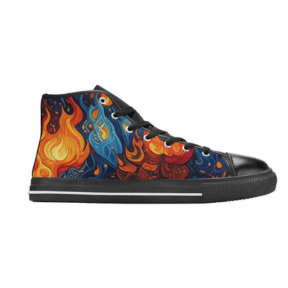 MEN'S Fire Flame High Top Canvas Cottagecore Shoes
