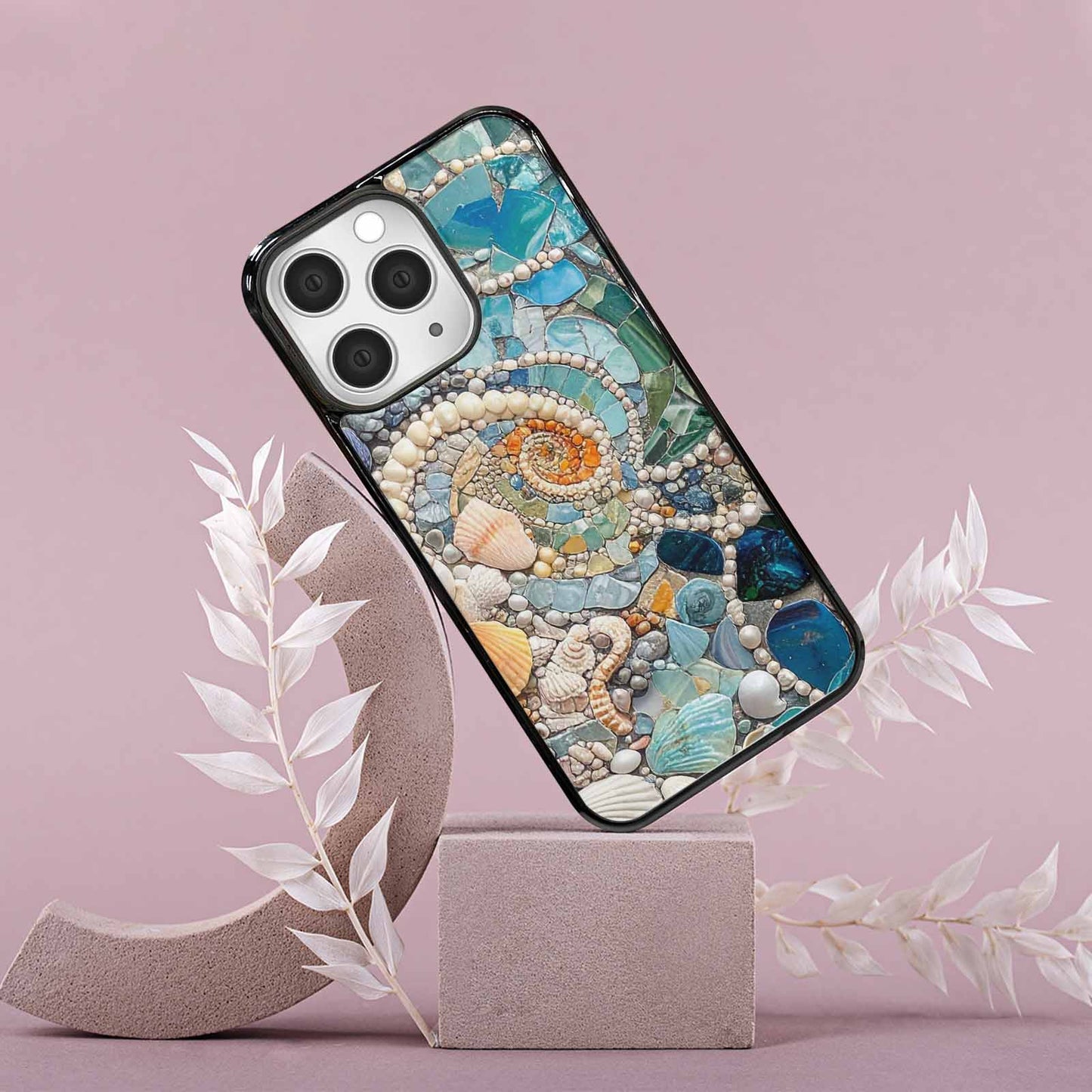 iPhone 15 Pro Max Case — Seashell Collage Seashell Collage Pattern Hundreds, Custom Phone Case