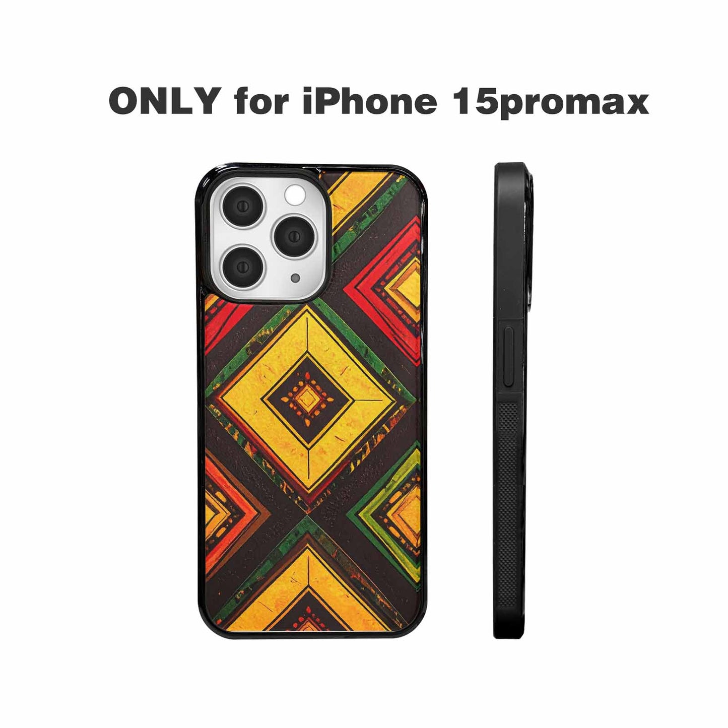 iPhone 15 Pro Max Case — African Kente Cloth Inspired Pattern Geometric, Unique Phone Case Design