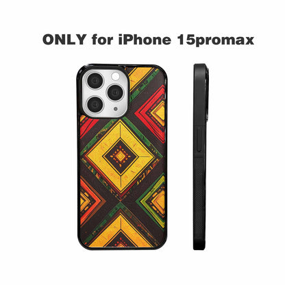 iPhone 15 Pro Max Case — African Kente Cloth Inspired Pattern Geometric, Unique Phone Case Design