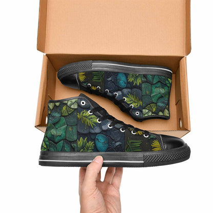 MEN'S Dinosaur Silhouette High Top Canvas Cottagecore Shoes