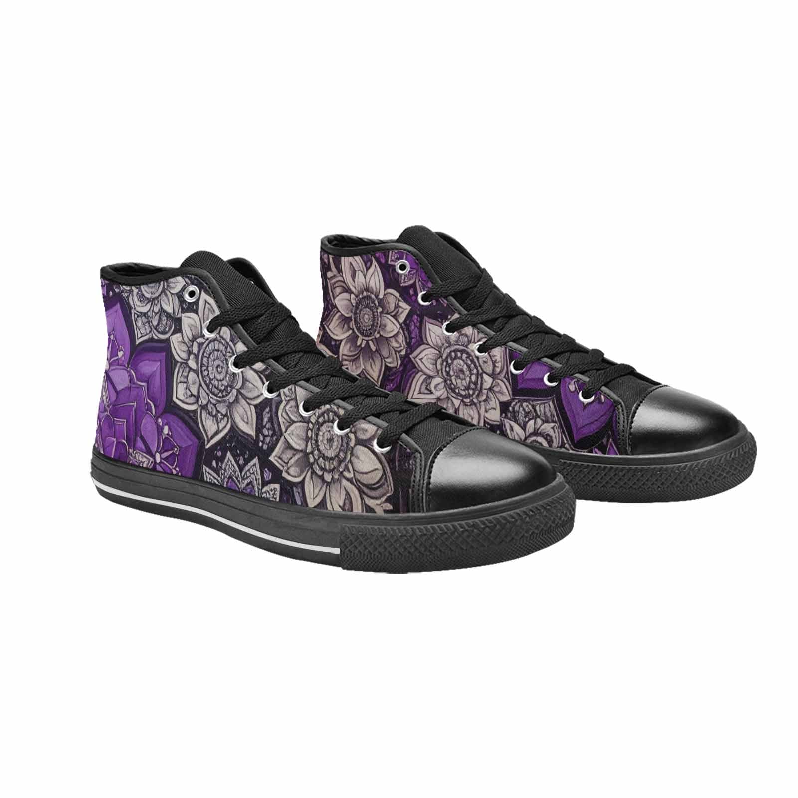 WOMEN'S Mandala High Top Canvas Grunge Custom Sneakers