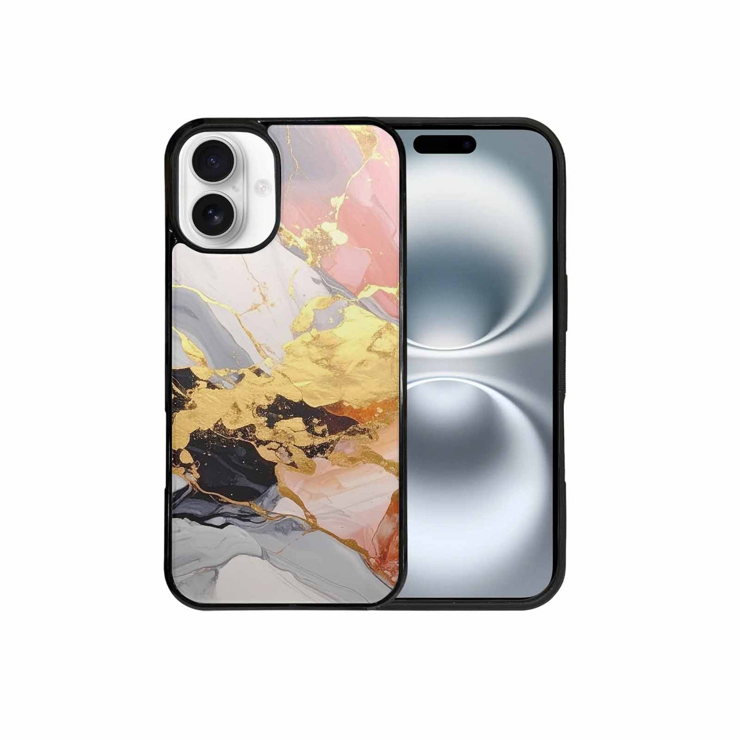 iPhone 16 Plus Case — Marble Vein Marble Veins Pattern Hundreds, Custom Phone Case