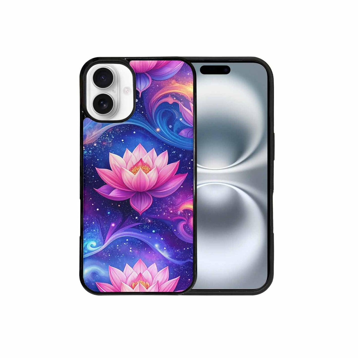 iPhone 16 Plus Case — Lotus Galaxy Art Seamless Pattern Vibrant, Custom Made Phone Cover