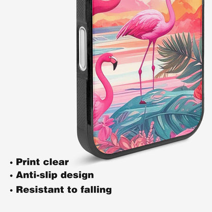 iPhone 16 Case — Flamingo Tropical Flamingo Tropical Pattern Hundreds, Custom Made Phone Cover