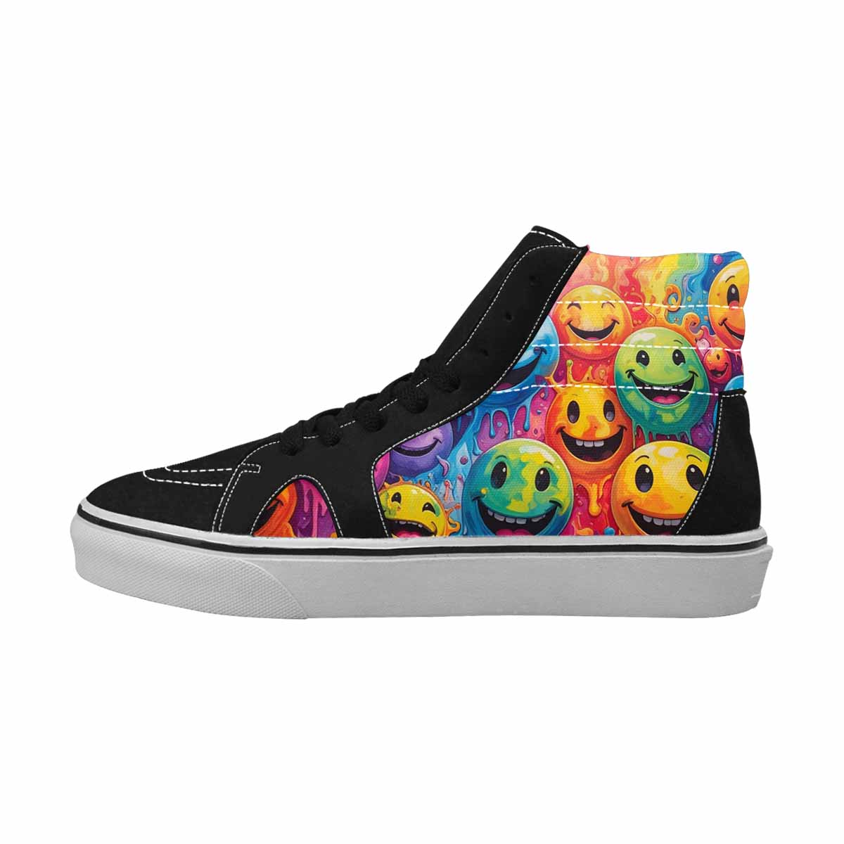 MEN'S Smiley Facessmiley Faces  High Top Canvas Dark Academia Sneakers