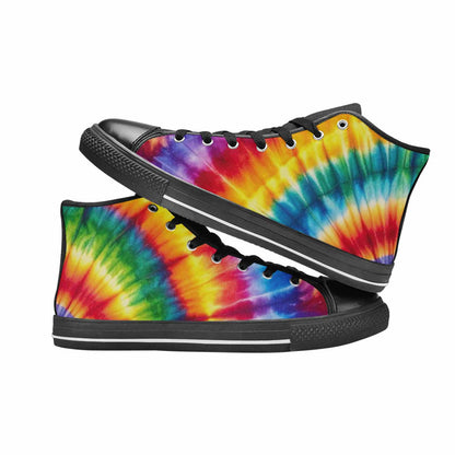 WOMEN'S Rainbow Spiral Tie Dye Alt High Top Canvas Wallpaper Art Custom Shoes