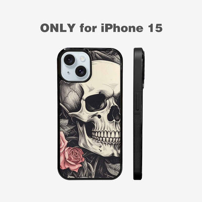 iPhone 15 Case — 20 Skulls Overlapping Seamless Tileable Pattern, Custom Printed Phone Case