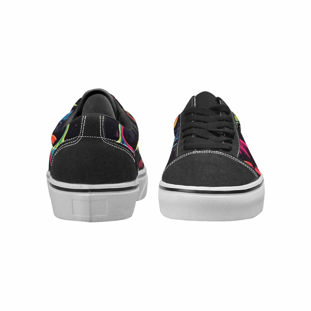 WOMEN'S 1000s Skulls Neon Camo Lace-Up Canvas Vibrant Chaos Sneakers