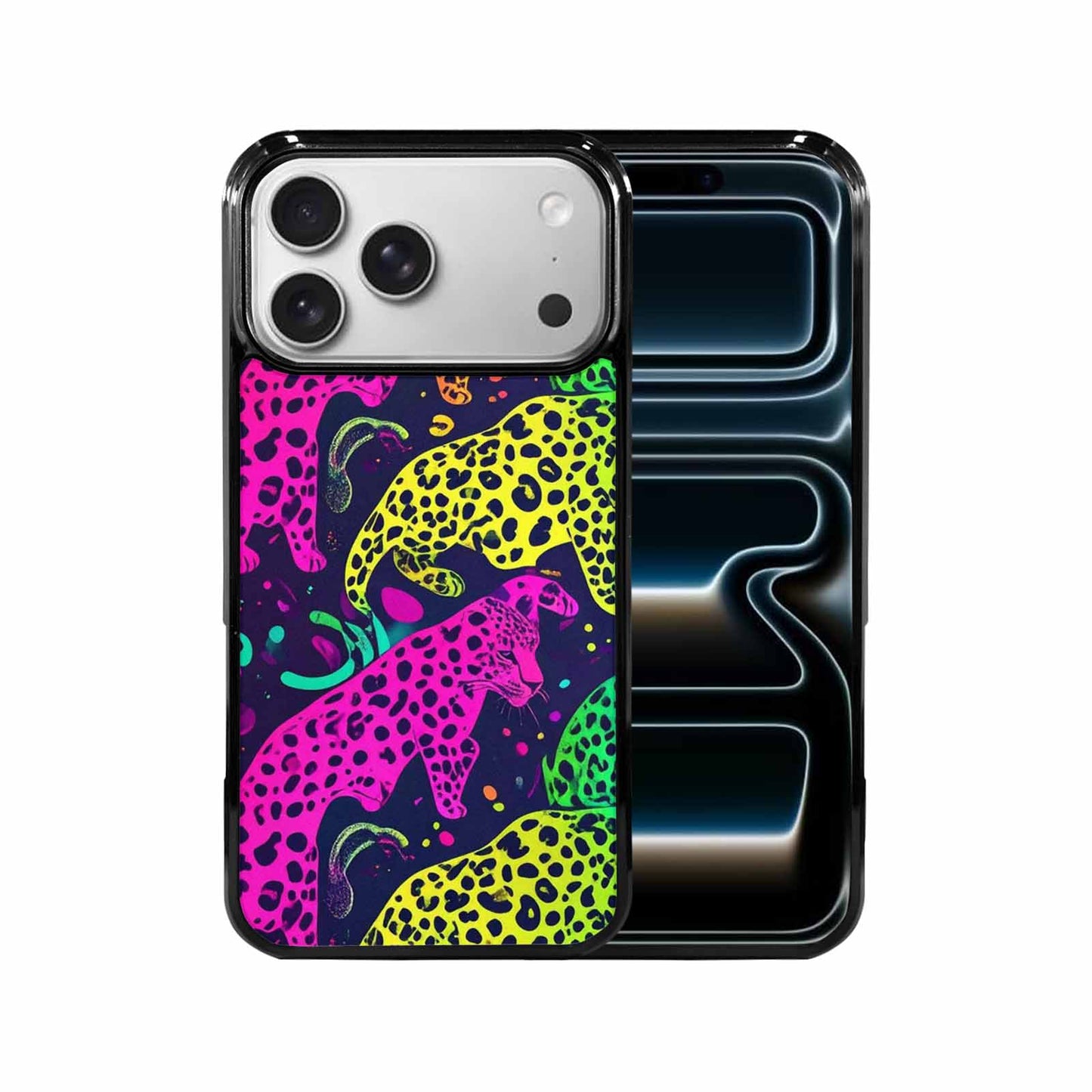 iPhone 17 Pro Max Case — Leopard Print Neon Seamless Animal Print, Custom Made Phone Cover