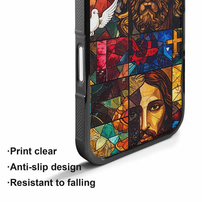iPhone 17 Case — Jesus Face Small Cross Original Art, Custom Print Case Cover
