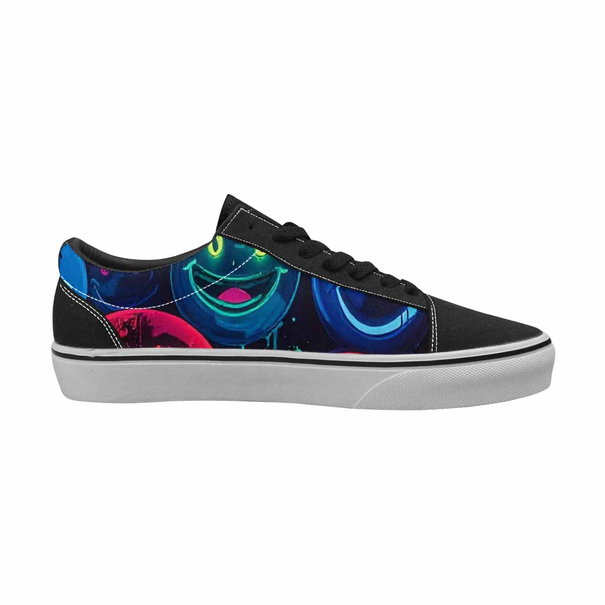WOMEN'S Smiley Faces × Glow Lace-Up Canvas Surreal Shoes