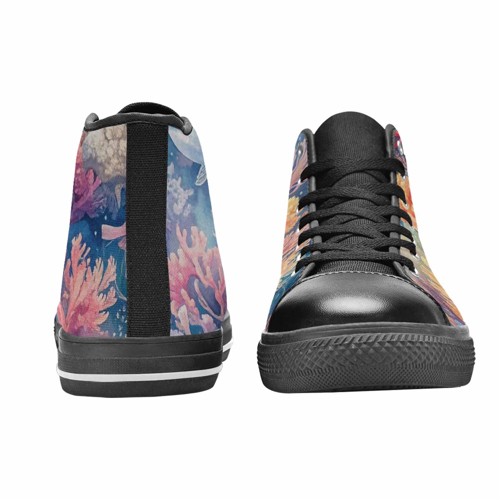 MEN'S Fish Scale Coral High Top Canvas Dark Academia Shoes