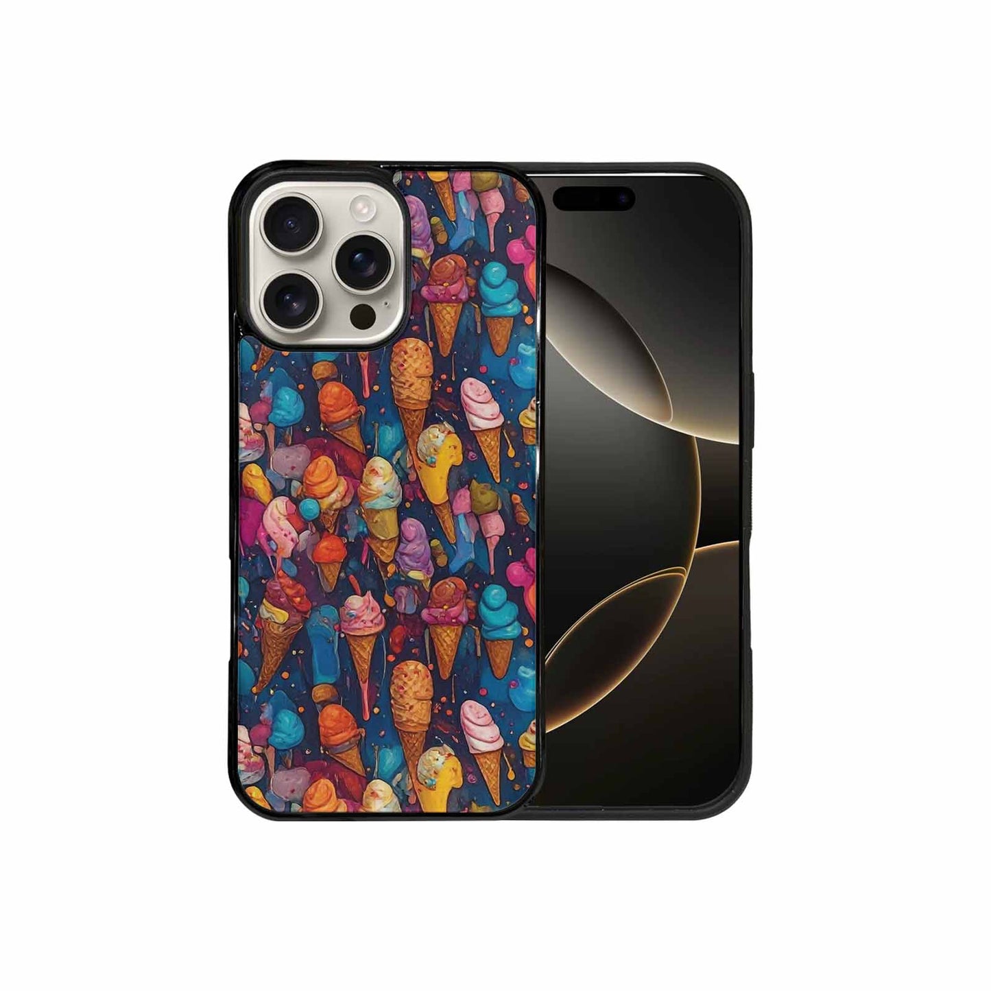 iPhone 16 Pro Max Case — Ice Cream Motif Ice Cream Motifs, Customized Protective Case