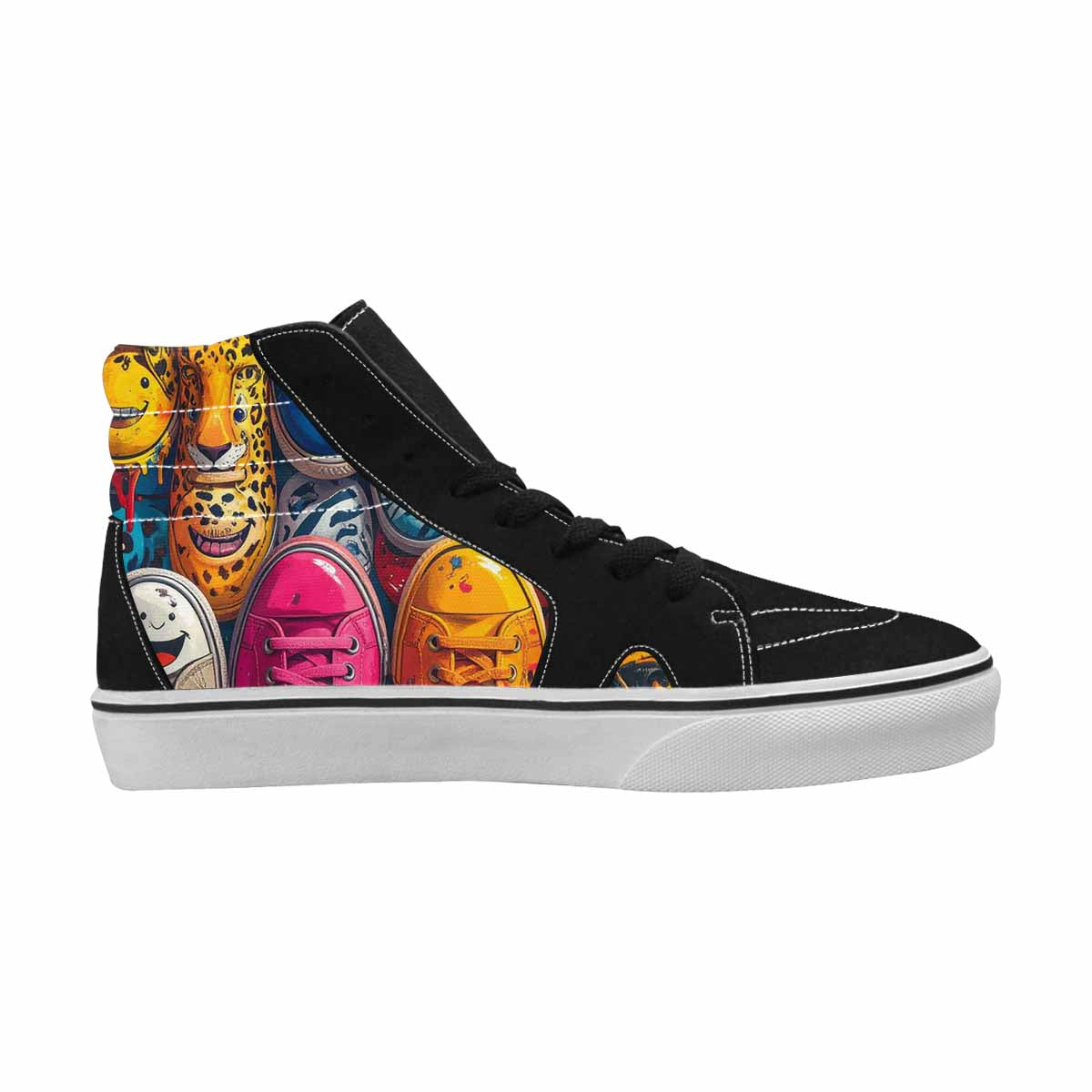 MEN'S Smiley Faces High Top Canvas Dreamlike Custom Shoes
