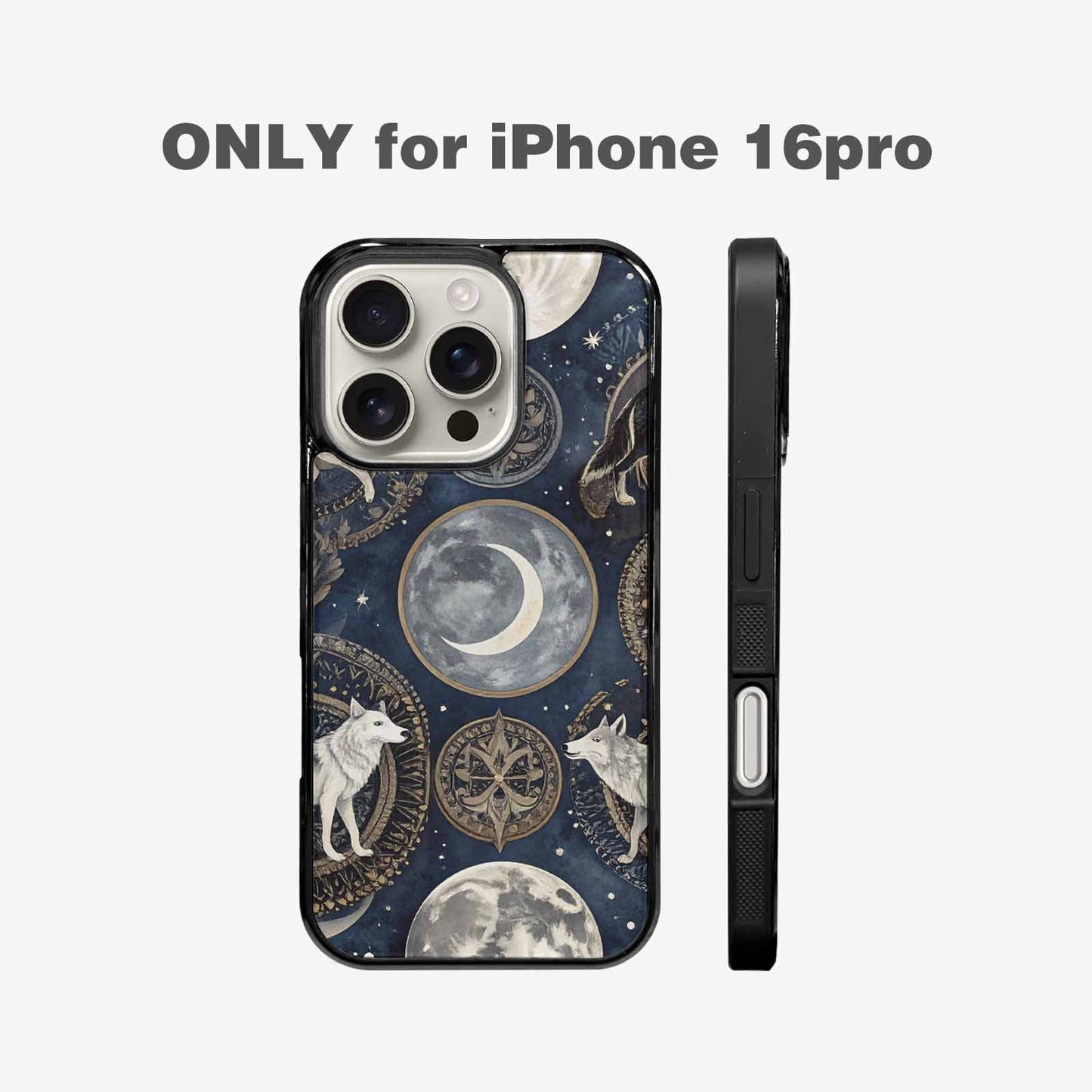 iPhone 16 Pro Case — Wolves Everywhere Collage Overlap Small Wolf, Custom Made Phone Cover