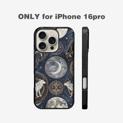 iPhone 16 Pro Case — Wolves Everywhere Collage Overlap Small Wolf, Custom Made Phone Cover