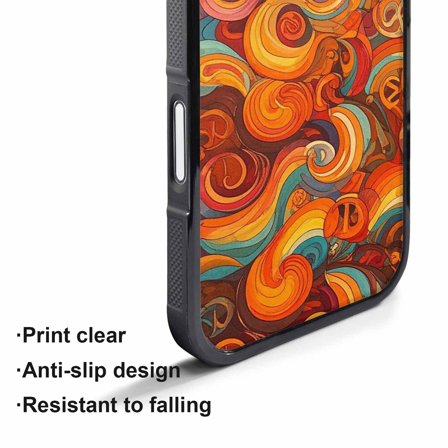 iPhone 17 Pro Case — Small Groovy Peace Sign Swirl Original, Custom Art Phone Cover