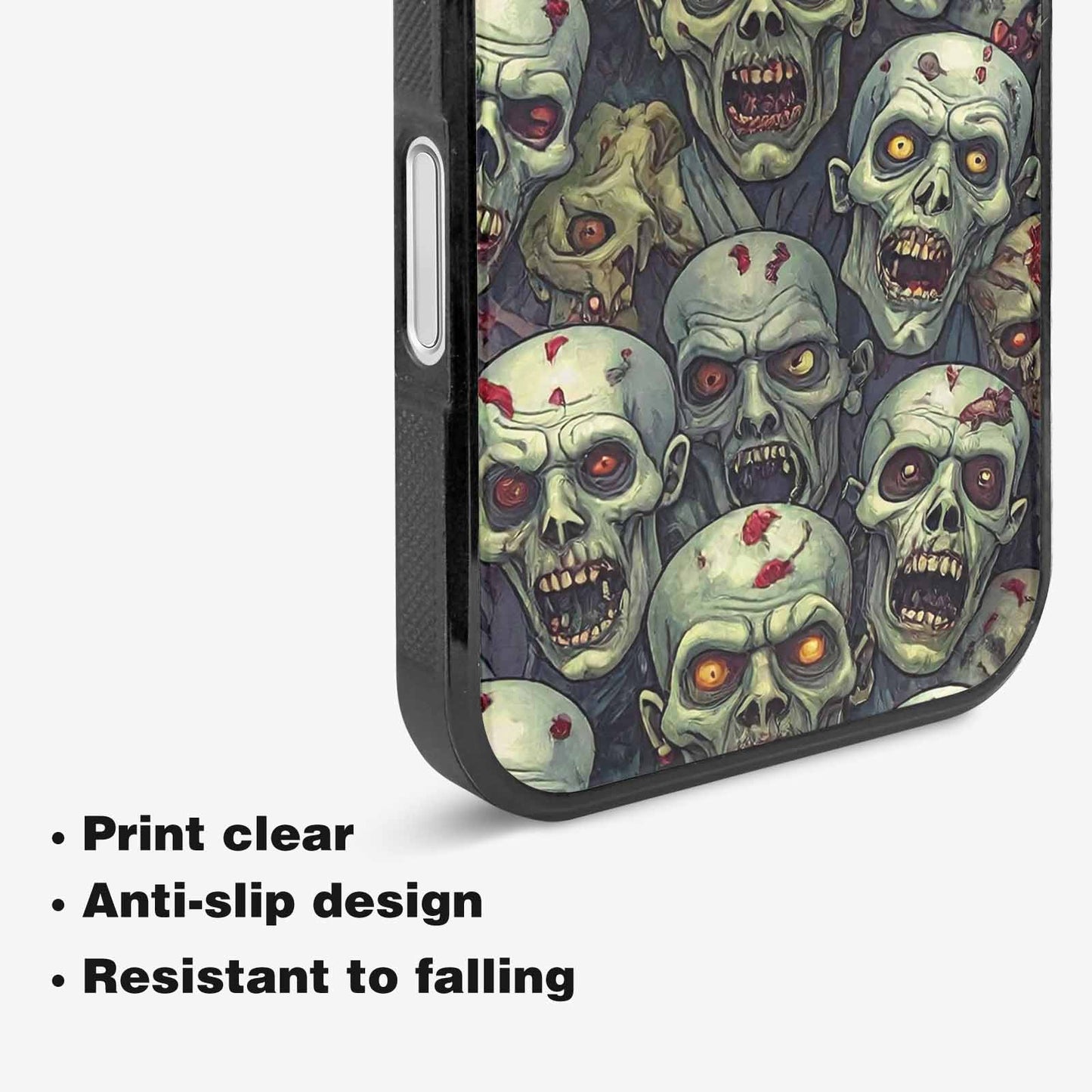 iPhone 16 Plus Case — Zombie Head Pattern Hundreds Of Small, Custom Made Phone Cover