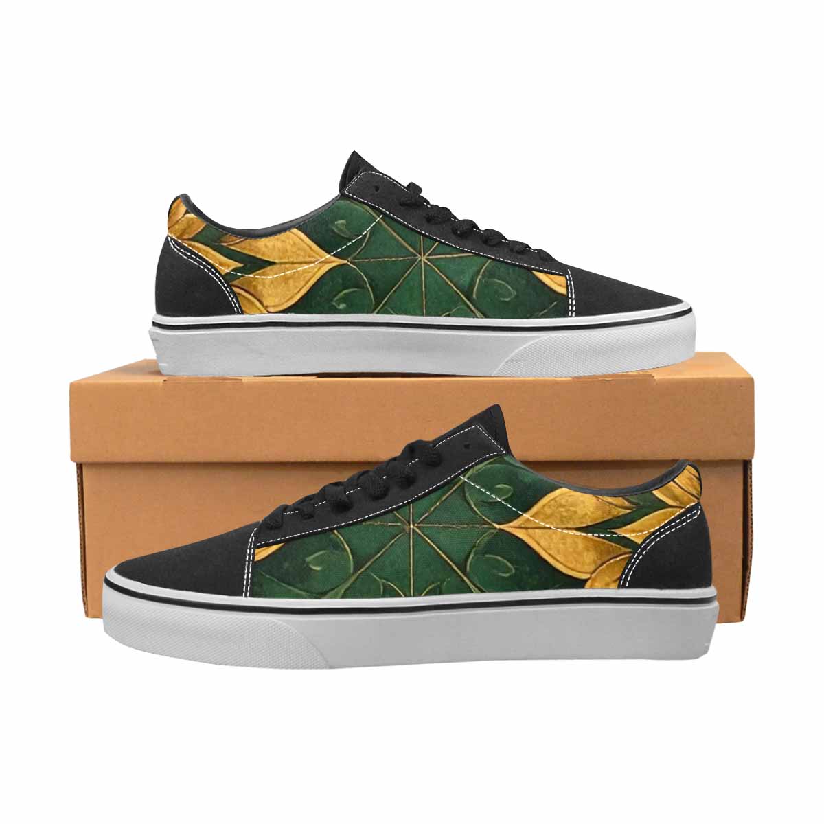 WOMEN'S Sunflower Mandala Kaleidoscope Canvas Lace-Up Dark Academia Custom Shoes