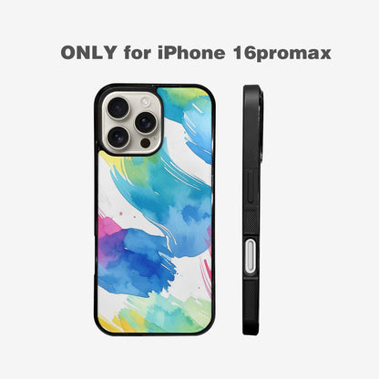 iPhone 16 Pro Max Case — Trans Strong Watercolor Seamless Pattern Vibrant, Custom Printed Phone Case