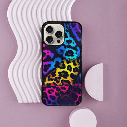 iPhone 16 Pro Max Case — Leopard Print Neon, Custom Printed Phone Case