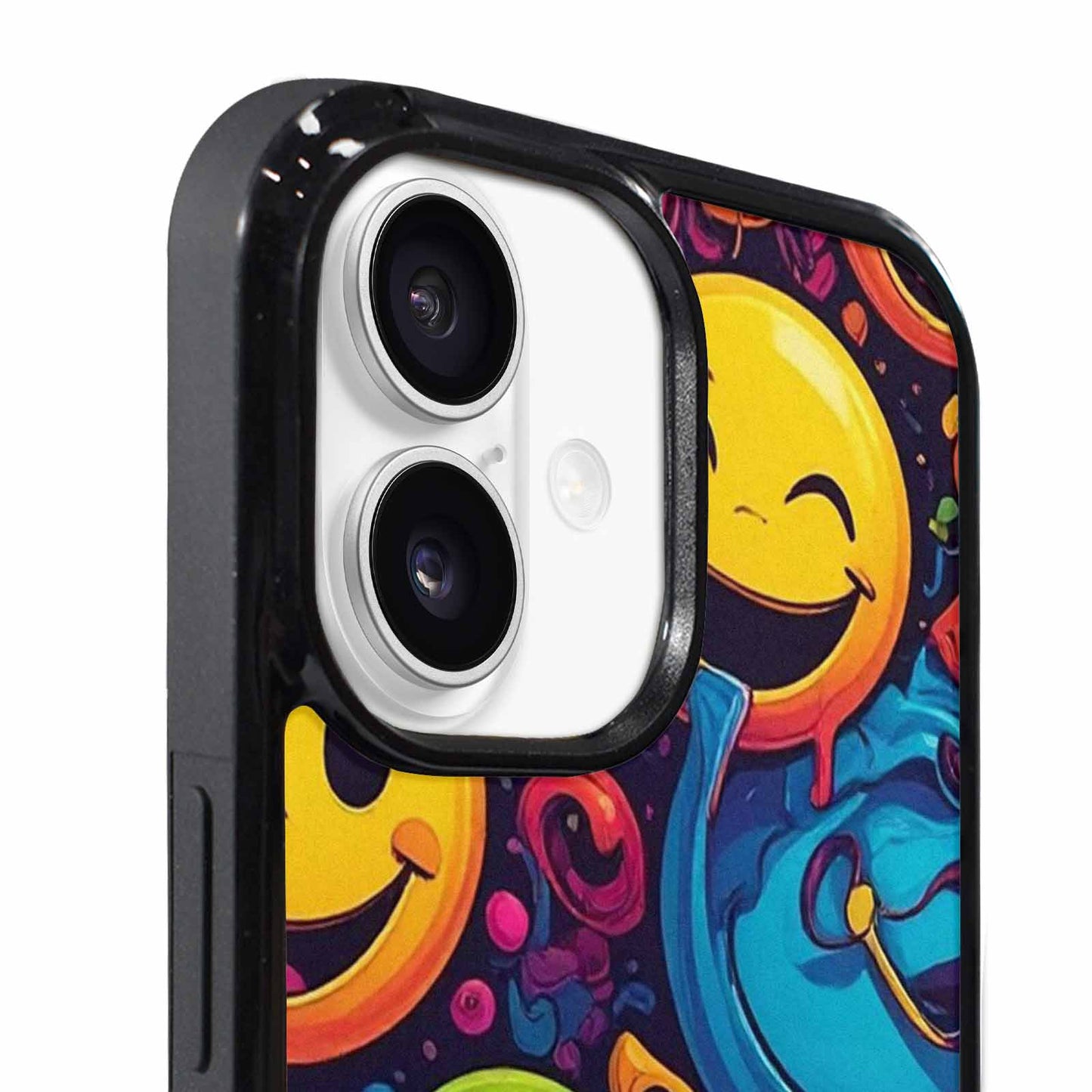 iPhone 17 Case — Small Yellow Smiley Face Original Art, Custom Print Case Cover