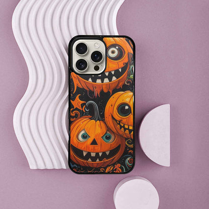 iPhone 16 Pro Max Case — Cartoon Pumpkin Monster, Custom Art Phone Cover