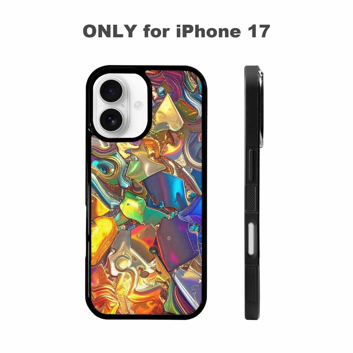 iPhone 17 Case — Holographic Iridescent Shimmer Pattern Original Art, Original Design Phone Case