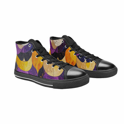 MEN'S Nonbinary Flag Color High Top Canvas Vivid Custom Sneakers