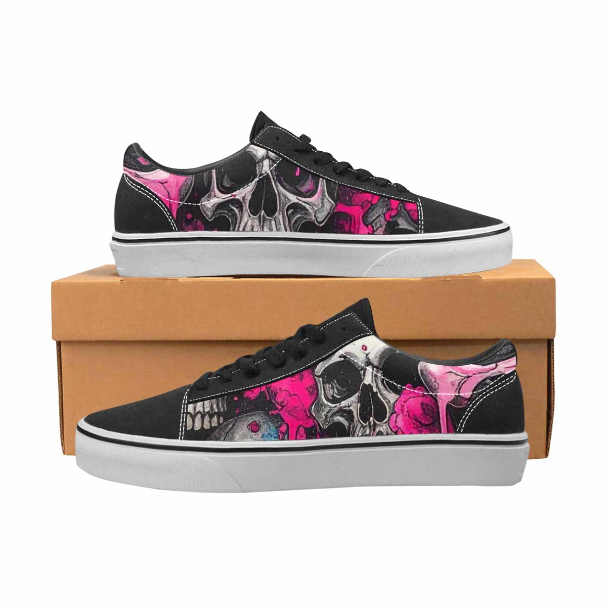 WOMEN'S Rainbow From Skull S Lace-Up Canvas Dreamcore Custom Shoes