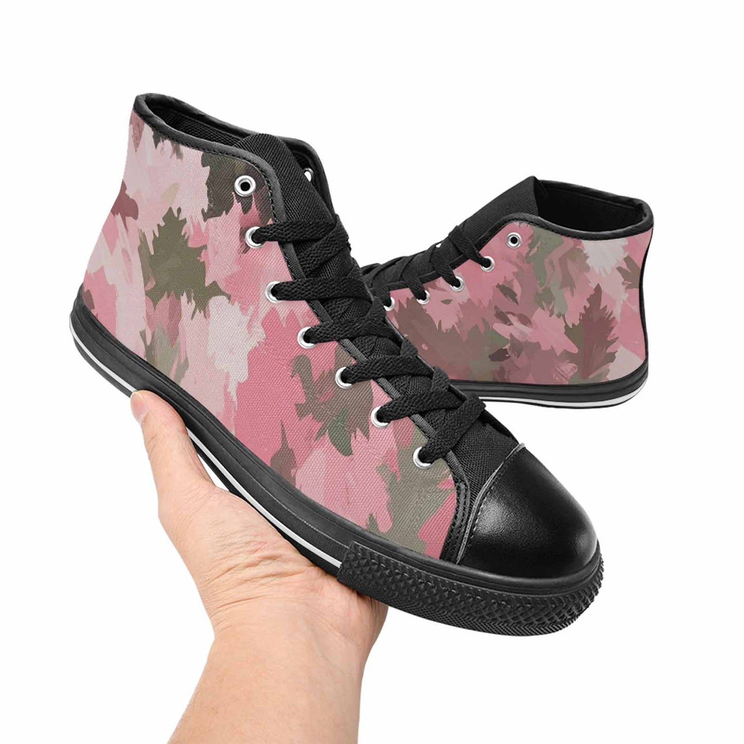 WOMEN'S Military Camouflage Blotch High Top Canvas Aesthetic Custom Sneakers