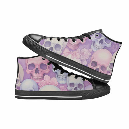 MEN'S Skulls - Pastel High Top Canvas Cottagecore Shoes