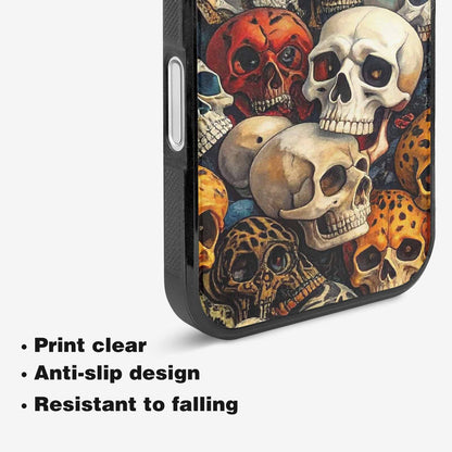 iPhone 16 Case — Skulls Pattern Hundreds Of Sma 1q9, Customized Protective Case