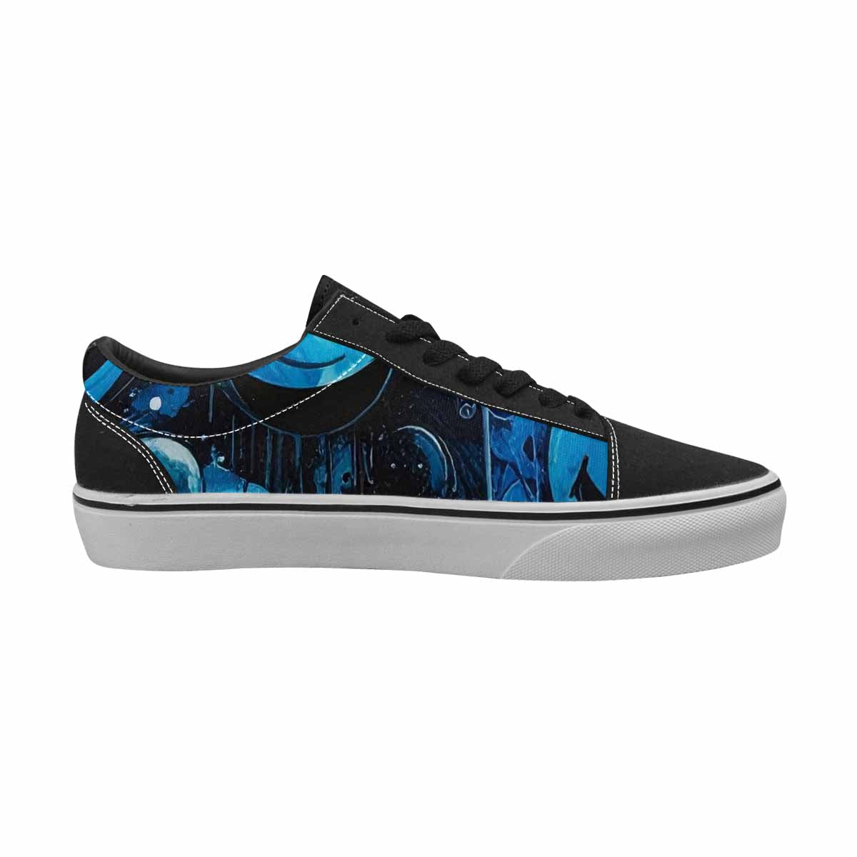 WOMEN'S Melting Moon Smiley Lace-Up Canvas Vibrant Chaos Sneakers