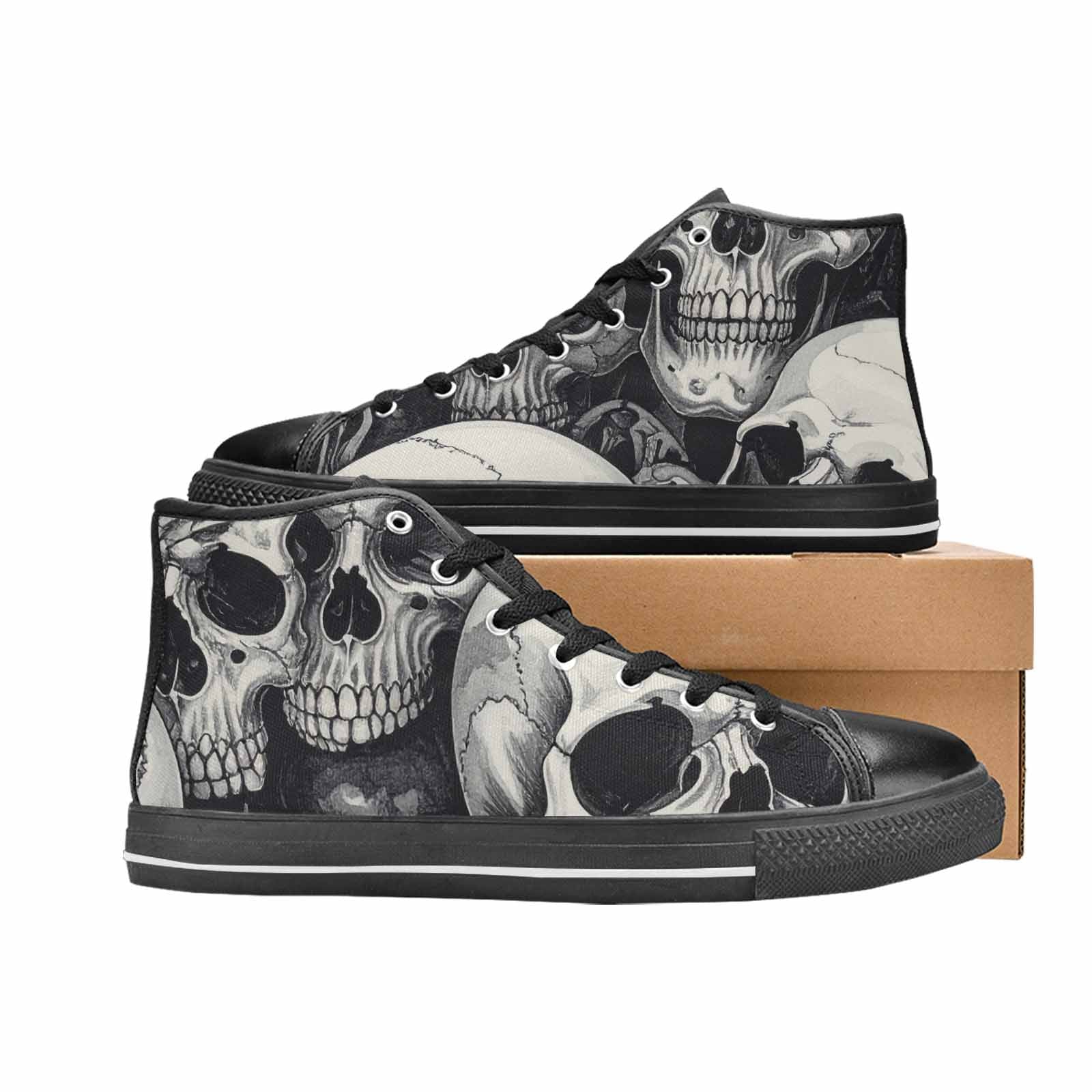 MEN'S Skulls - Classic High Top Canvas Neon Fantasy Sneakers