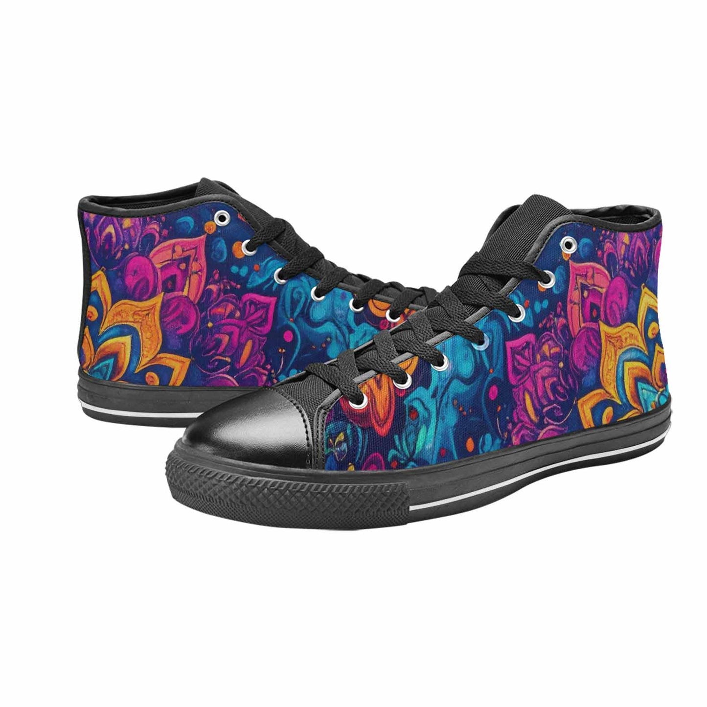 WOMEN'S Tie Dye Mandala High Top Canvas Dreamcore Custom Shoes