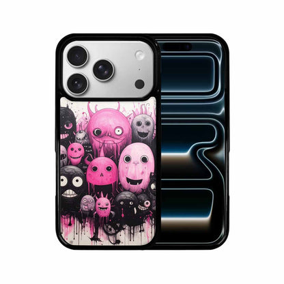 iPhone 17 Pro Case — Black Pink Ink Monsters General Cartoon, Custom Printed Phone Case