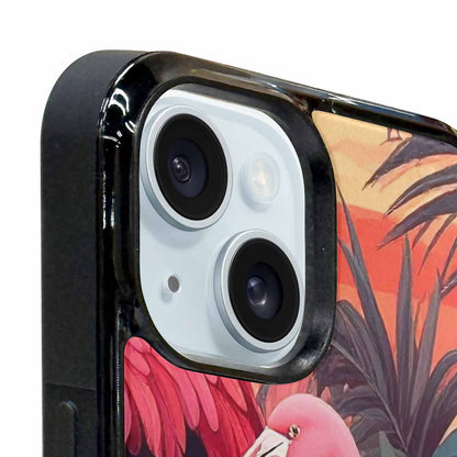 iPhone 15 Plus Case — Flamingo Tropical Flamingo Tropical Pattern Hundreds, Custom Printed Phone Case
