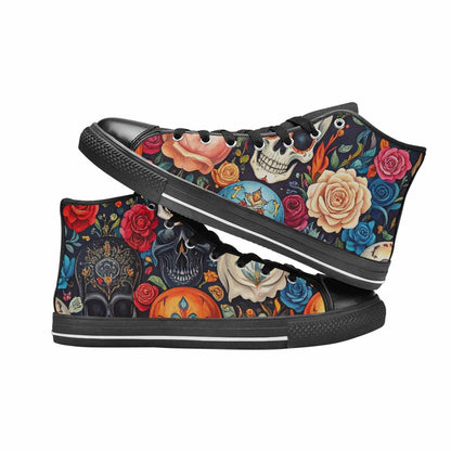MEN'S Skull High Top Canvas Neon Fantasy Shoes