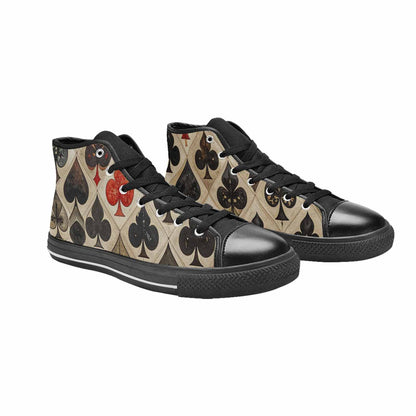 MEN'S Playing Card Suit High Top Canvas Vivid Shoes