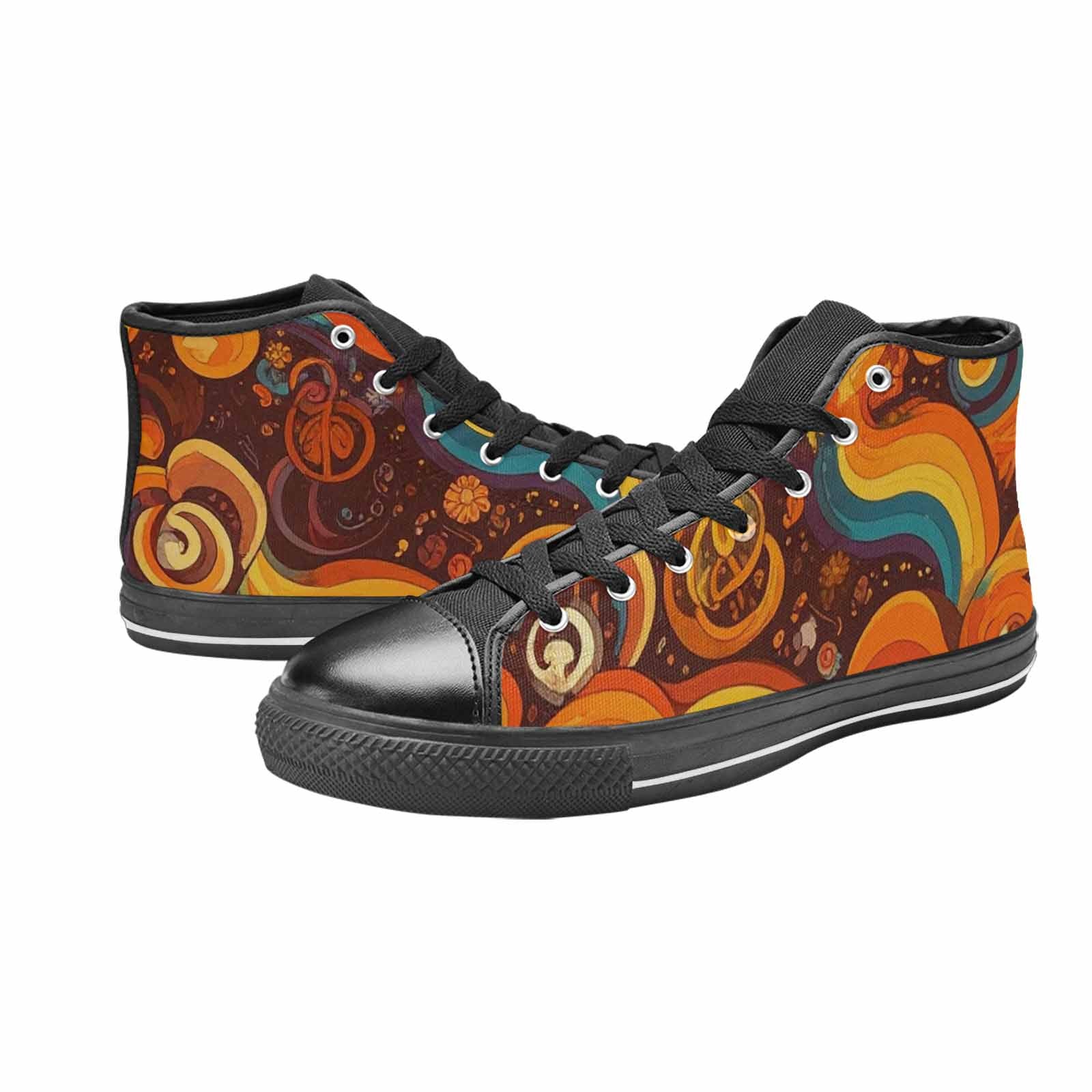 MEN'S Groovy 70S Peace High Top Canvas Surreal Shoes