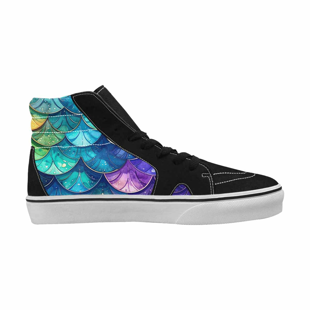MEN'S Mermaid Scale High Top Canvas Surreal Shoes