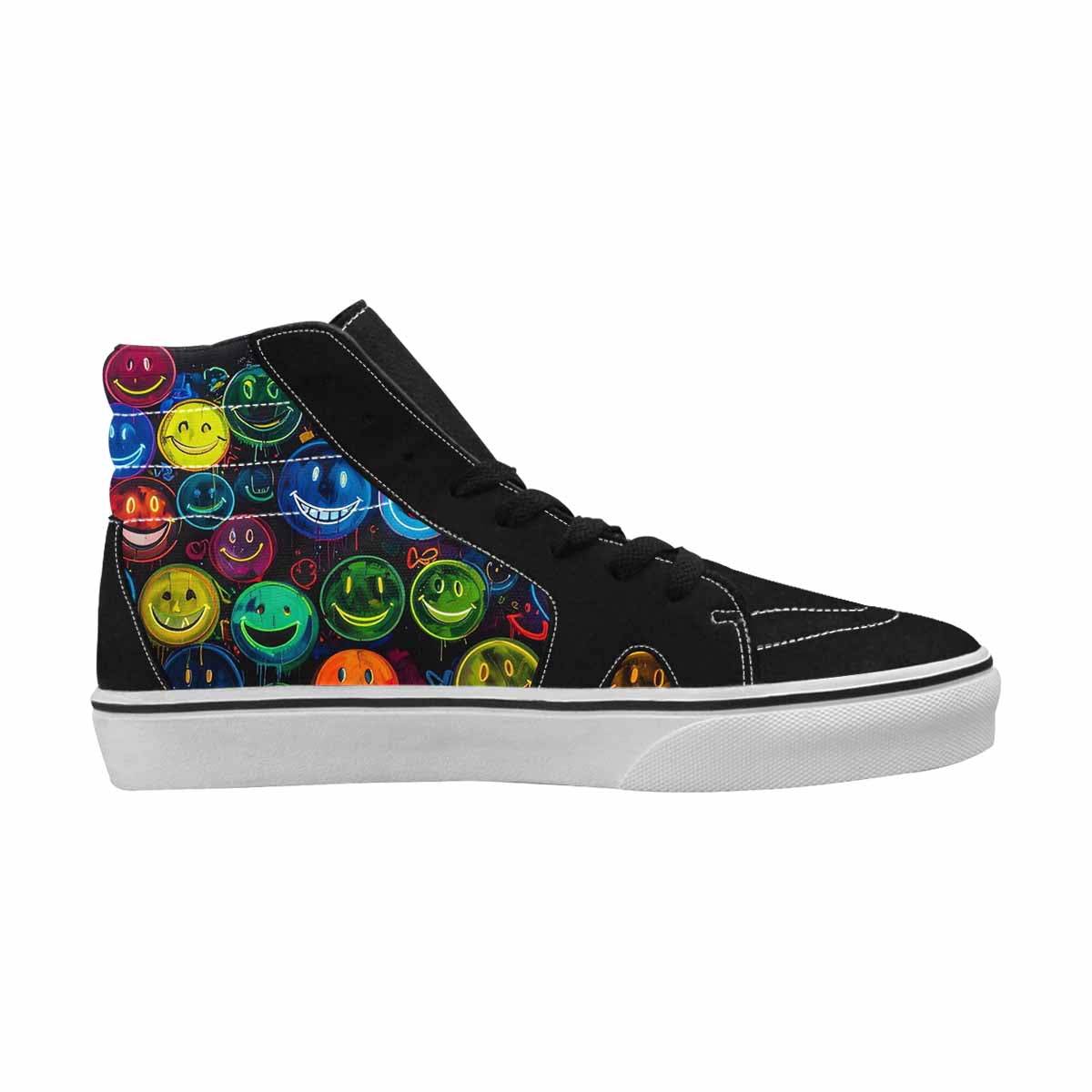 MEN'S Smiley Faces × Glow High Top Canvas Wallpaper Art Sneakers