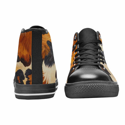 MEN'S Cow Animal Print High Top Canvas Grunge Shoes