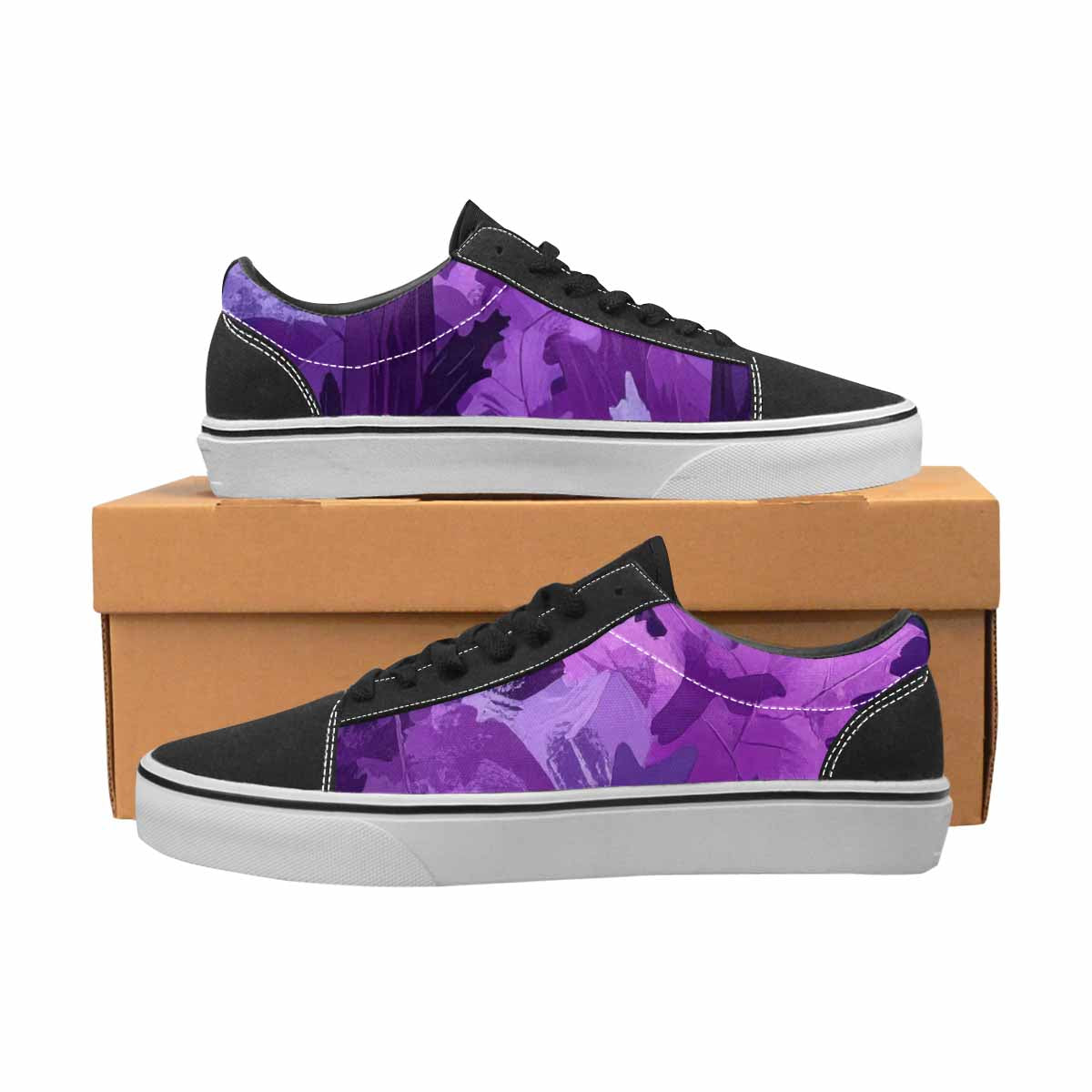 MEN'S Military Camouflage Blotch Canvas Lace-Up Neon Fantasy Custom Shoes
