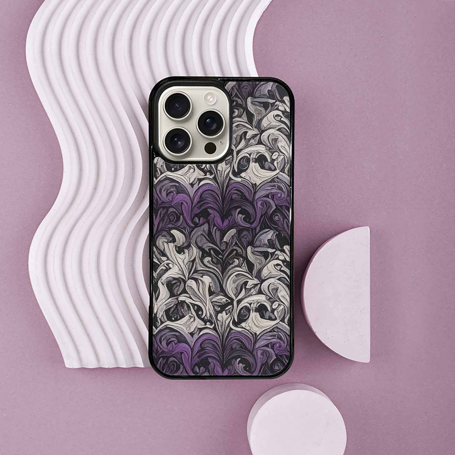 iPhone 16 Pro Max Case — Asexual Flag Color Theme Small Rainbow, Custom Art Phone Cover