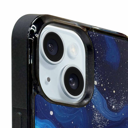 iPhone 15 Plus Case — Galaxy Art Blue Starfield Small Galaxy, Personalized Phone Case